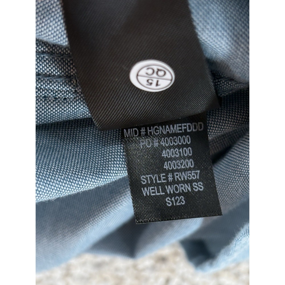 Roark Shirt Mens XL Blue Well Worn Mid Weight Classic Fit Short Sleeve Button Up - Picture 11 of 12